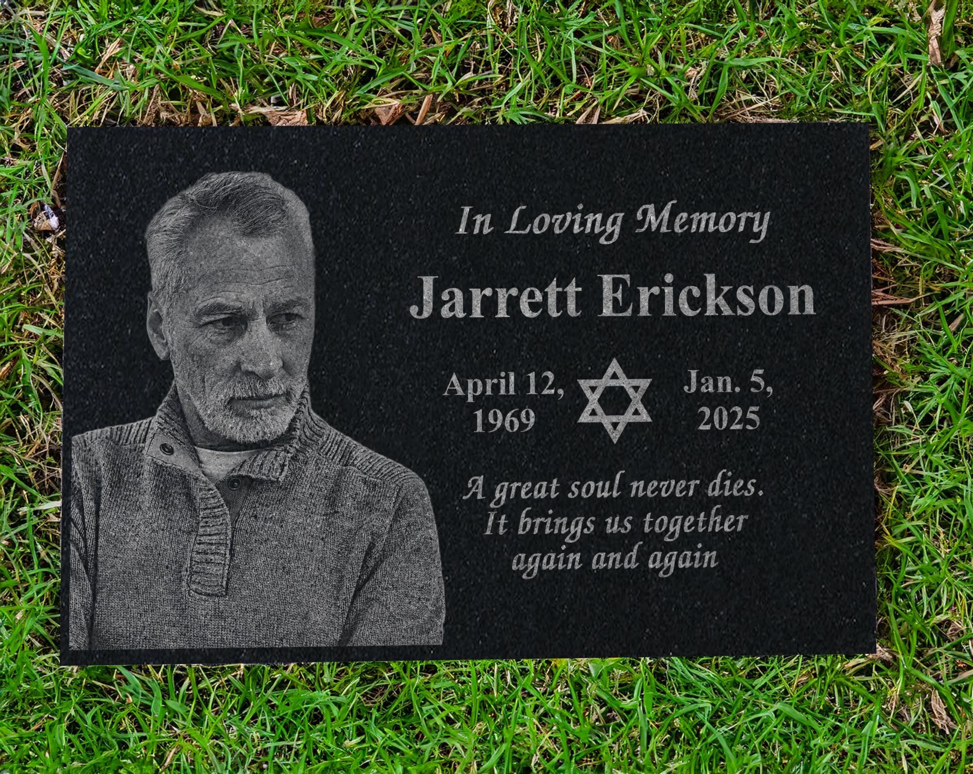 Matzevah Personalized Jewish Grave Marker | Hebrew Yahrzeit Memorial | Star of David Plaque | Shiva Gift | Jewish Monuments | Magen David