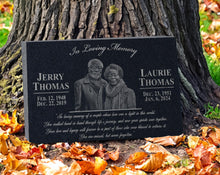 Double Head Stone for Graves | Memorial Garden Stones for Parents | Companion Grave Marker | Couples Tombstone | Husband and Wife Headstone