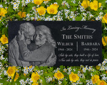 Memorial Plaque for Two People | Flat Grave Markers for Couples | Memory Plaques for Loved Ones Lost | Tribute for Couples Partners Siblings