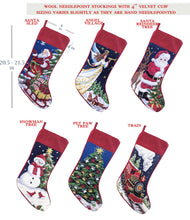 Needlepoint Christmas Stockings Personalized Santa Nutcracker Reindeer Snowman Old World Finished Embroidered Stockings with Names