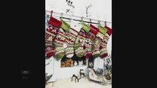Knit Christmas Stockings Personalized 23" Fair Isle Knitted Deer, Snowflake, Santa, Snowman Custom Holiday Intarsia Family Names