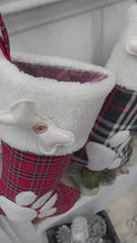 Buffalo Plaid Paw Dog Puppy Stockings Personalized with Pet's Name