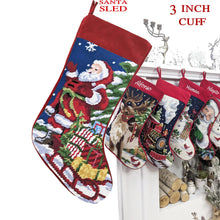Needlepoint Christmas Stockings Personalized Santa Nutcracker Reindeer Snowman Old World Finished Embroidered Stockings with Names