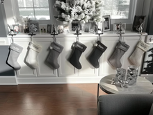 Modern Cable Knit Christmas Stockings Smoky, Ivory, Grey Personalized  Name Tag Custom Xmas Stocking Decor