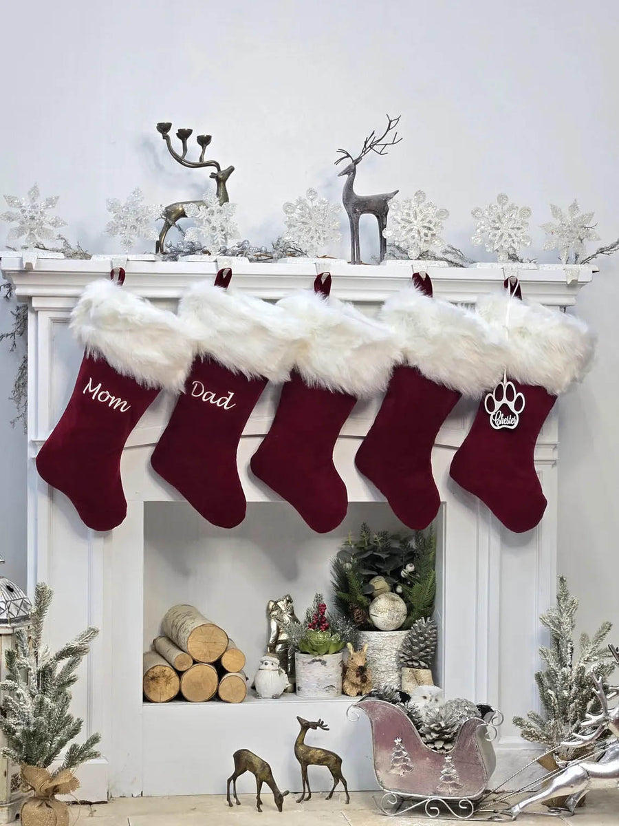 Personalized Christmas Stockings Velvet 19