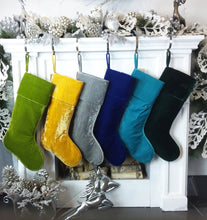 CHRISTMAS STOCKINGS 22" Large Personalized Christmas Stockings - Red Gold Green Silver Sea Foam Velvet Modern Boot - Christmas Stocking Embroidered with Names