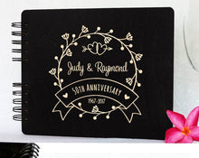 ANNIVERSARY GIFTS Black 8.5 x 7 / 80 Pages Ivory Blank Wedding Anniversary Guestbook Personalized Wooden Guest Book Made in USA  50th Anniversary 60th Anniversary 25th 20th 5th 30th Gift