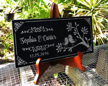 ANNIVERSARY GIFTS Love Birds Wedding Sign | Anniversary Engagement Granite Stone