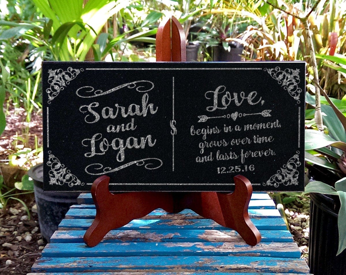 ANNIVERSARY GIFTS Love Quote | Names | Granite Stone Plaque