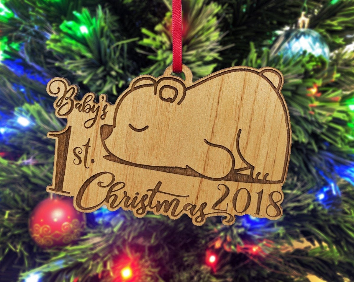 CHRISTMAS ORNAMENTS Baby First Christmas Ornament for Baby's 1st Christmas Baby Girl Or Baby Boy Cute Personalized Polar Bear My First Christmas 2020 Gift Idea