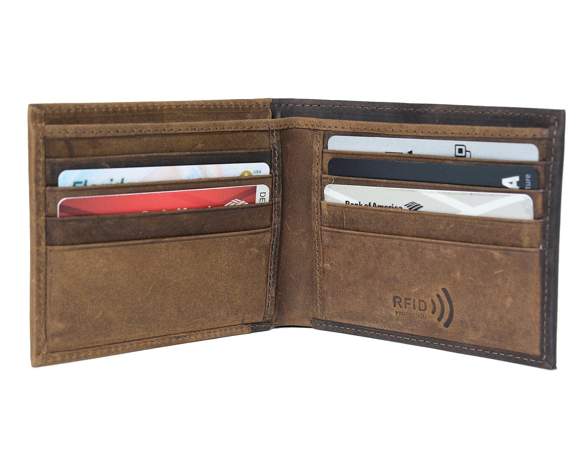FOR DAD & GRANDPA Bifold or Trifold RFID Genuine Leather Personalized Wallet with Gold Foil Grandfather Gifts To My Son From Dad Mom Best Grandpa Womens Gift