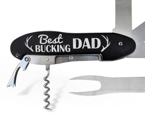 BIRTHDAY GIFTS Best Bucking Dad Personalized Grilling Tools Kit BBQ Custom Grill Set for Dad Papa Fathers Day Country Wedding Father of Groom Barbecue Gift