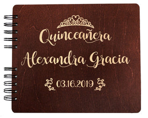 BIRTHDAY GIFTS Mahonagy 8.5 x 7 / 80 Pages Ivory Blank Quinceanera Favor Gift Centerpiece for Guests 15th Birthday Party Decoration Custom Mis Quince Decor Guestbook Sign in for Sister for guests