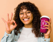 BIRTHDAY GIFTS Reusable Double Wall Travel Tumbler Cup Name Design Engraved Custom 14oz Ceramic Coffee Mug with White Silicone Lid for Caffeine Lover Gift