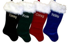 Black Christmas Stockings - 21 inch Velvet - Free Personalization