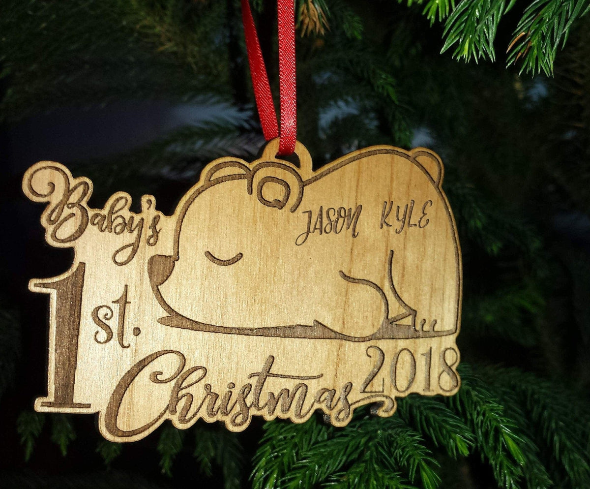 CHRISTMAS ORNAMENTS Baby First Christmas Ornament for Baby's 1st Christmas Baby Girl Or Baby Boy Cute Personalized Polar Bear My First Christmas 2020 Gift Idea
