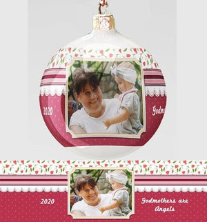CHRISTMAS ORNAMENTS Beautiful Godmother Ornament - Christmas Photo Ornament Personalized