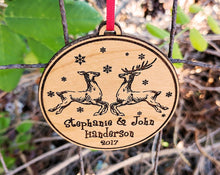 CHRISTMAS ORNAMENTS Buck Doe Couples Personalized Christmas Wood Ornament Holiday Tree Decoration Our First Christmas Together Gift Wedding Bride Groom Country