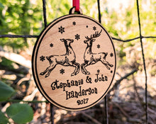 CHRISTMAS ORNAMENTS Buck Doe Couples Personalized Christmas Wood Ornament Holiday Tree Decoration Our First Christmas Together Gift Wedding Bride Groom Country