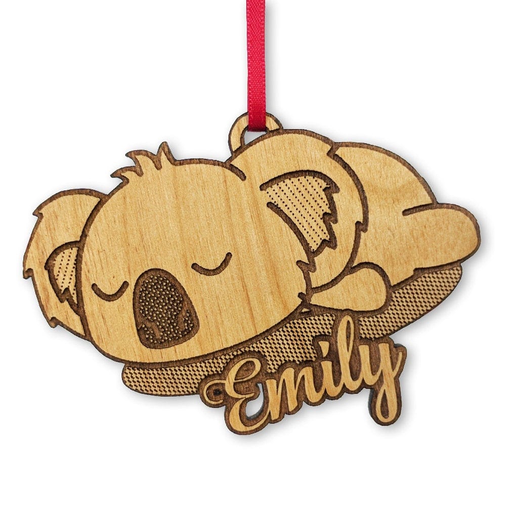 CHRISTMAS ORNAMENTS Christmas Ornament Sleeping Baby Koala Bear Wild Animal Lover Holiday Gift for Babys First Childs Present Idea Adult Stocking Stuffer Custom