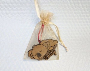CHRISTMAS ORNAMENTS Christmas Ornament Sleeping Baby Koala Bear Wild Animal Lover Holiday Gift for Babys First Childs Present Idea Adult Stocking Stuffer Custom