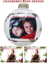 CHRISTMAS ORNAMENTS Cranberry Pine Personalized Glass Photo Ball Ornament