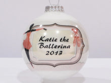 CHRISTMAS ORNAMENTS Custom Ballerina Christmas Ornament  -  Pink and White Elgantly Personalized for Ballerinas