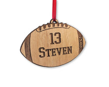 CHRISTMAS ORNAMENTS Custom Football Laser Engraved Wood Christmas Ornament Sport Mom Football Dad Coach Gift for Sports Player Team Gifts for Men Women Kids