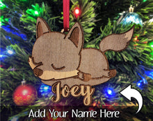 CHRISTMAS ORNAMENTS Custom Fox Ornament Animal Pet Cute Wood Engraved Birthday Gift for Kids Childs Gift for Christmas Girl Boy Stocking Stuffer Present Idea