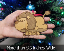 CHRISTMAS ORNAMENTS Custom Lion Christmas Ornament Personalized Gift for Girls Boys Birthday Present Idea Wild Animal Rustic Holiday Decoration Babys First Gift