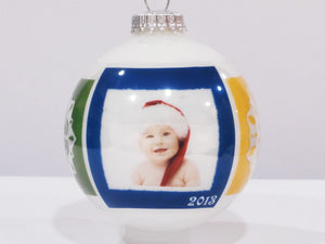 Custom Photo Snowflake Christmas Ornament  -  Contemporary Design Modern and Cute