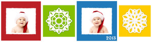 Custom Photo Snowflake Christmas Ornament  -  Contemporary Design Modern and Cute