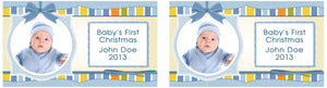 CHRISTMAS ORNAMENTS Cute Baby Blue Design with Personalized  Photo - Baby's First Christmas Ornament