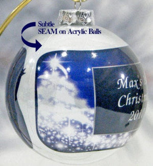 CHRISTMAS ORNAMENTS Cute Baby Blue Design with Personalized  Photo - Baby's First Christmas Ornament