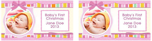 CHRISTMAS ORNAMENTS Cute Baby Pink Design with Personalized  Photo - Baby's First Christmas Ornament