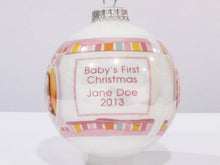 CHRISTMAS ORNAMENTS Cute Baby Pink Design with Personalized  Photo - Baby's First Christmas Ornament