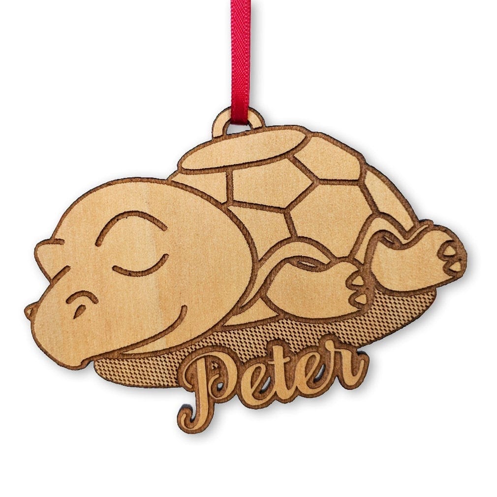 CHRISTMAS ORNAMENTS Cute Sleeping Sea Turtle Custom Ocean Sealife Ornament Beach Christmas Decor Kids Birthday Turtle Theme Decoration for Her Him Mom Dad Gift