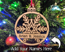 CHRISTMAS ORNAMENTS First Christmas Together Snowflake Couples Ornament Just Married Newlyweds Mr Mrs Gift Wood Anniversary Custom Tree Holiday Decor Present