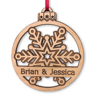 CHRISTMAS ORNAMENTS First Christmas Together Snowflake Couples Ornament Just Married Newlyweds Mr Mrs Gift Wood Anniversary Custom Tree Holiday Decor Present
