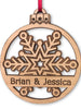 CHRISTMAS ORNAMENTS First Christmas Together Snowflake Couples Ornament Just Married Newlyweds Mr Mrs Gift Wood Anniversary Custom Tree Holiday Decor Present