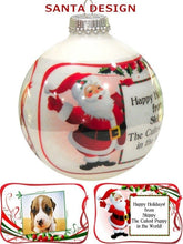 CHRISTMAS ORNAMENTS Fun Santa Personalized Glass Photo Ball Ornament