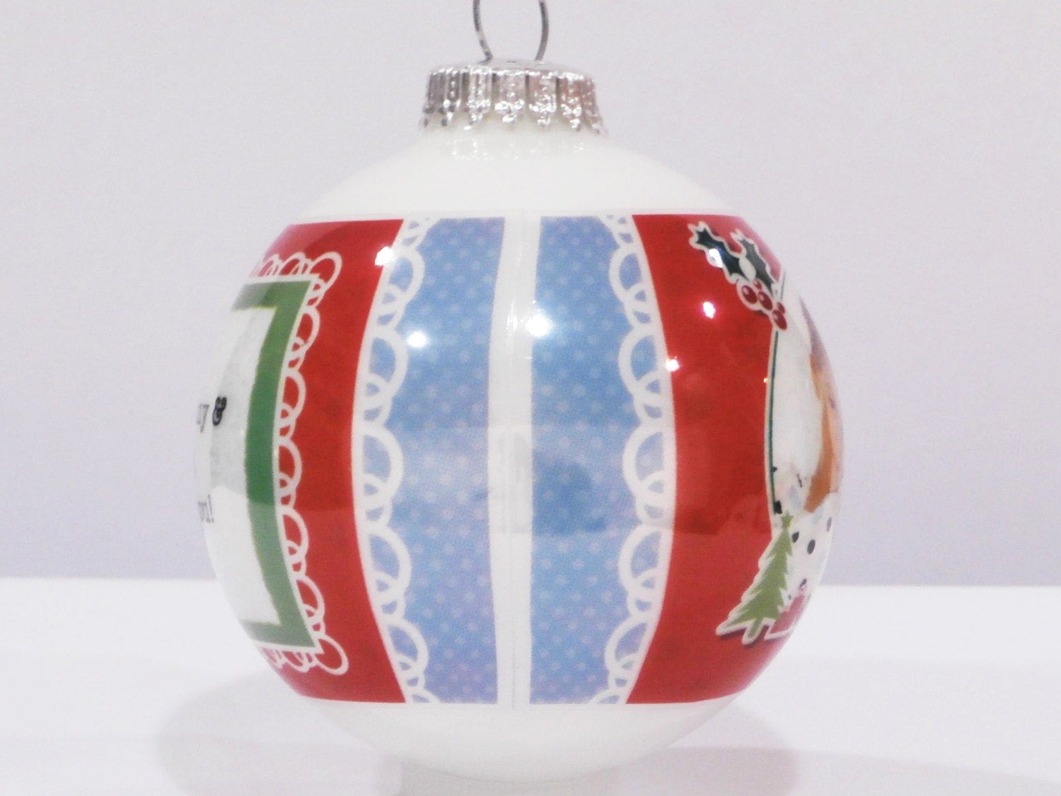 Kids Personalized Christmas Ornament -  Modern Personalized Photo Ornament for Friends & Family