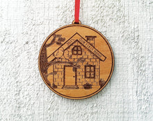 CHRISTMAS ORNAMENTS Our First Home Christmas Ornament First House Ornament Personalized Christmas Ornament Engraved with Family Names and Initials Wood Ornament