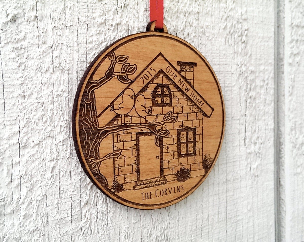 CHRISTMAS ORNAMENTS Our NEW Home Ornament New House Ornament Personalized Christmas Ornament Personalized Housewarming Gift Home Sweet Home House Ornament