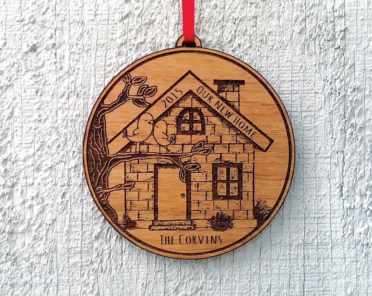 CHRISTMAS ORNAMENTS Our NEW Home Ornament New House Ornament Personalized Christmas Ornament Personalized Housewarming Gift Home Sweet Home House Ornament