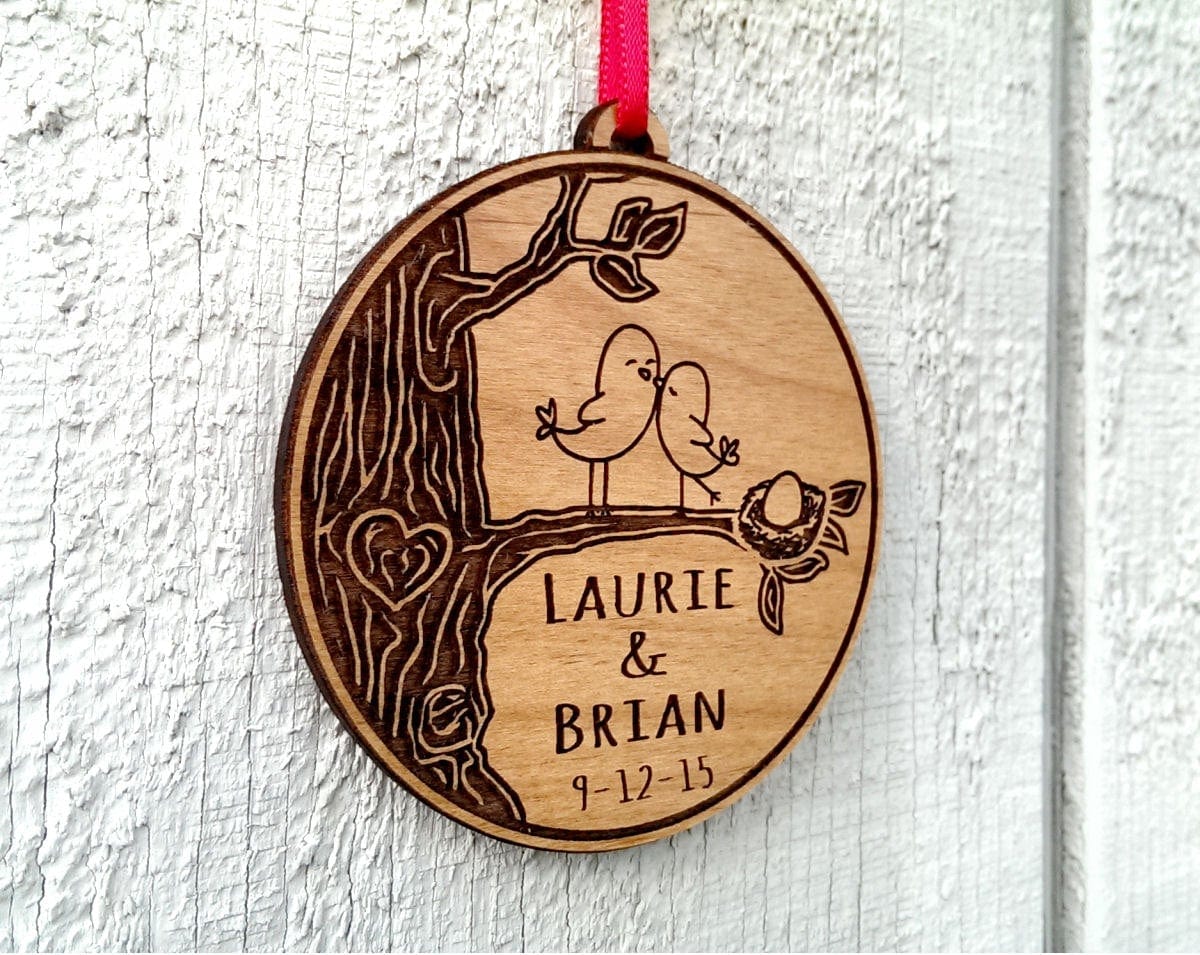 CHRISTMAS ORNAMENTS Personalized BABY Love Bird Nest Egg Ornament Expecting Born Pregnacy Christmas Gift Expectant Mother Father Couple for New Parent Mom Dad