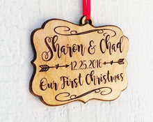 CHRISTMAS ORNAMENTS Personalized Christmas Anniversary Ornament Couples Anniversary Celebration Present Our First Christmas Mr. Mrs. Gift for Husband Wife