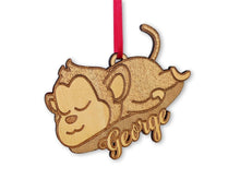 CHRISTMAS ORNAMENTS Personalized Wooden Monkey Ornament for Birthday Parties Decor Holiday Gift Stocking Stuffer Baby Boy Baby Girl Animal Lover Gifts Custom