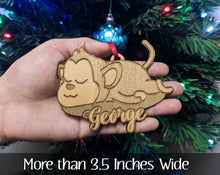CHRISTMAS ORNAMENTS Personalized Wooden Monkey Ornament for Birthday Parties Decor Holiday Gift Stocking Stuffer Baby Boy Baby Girl Animal Lover Gifts Custom