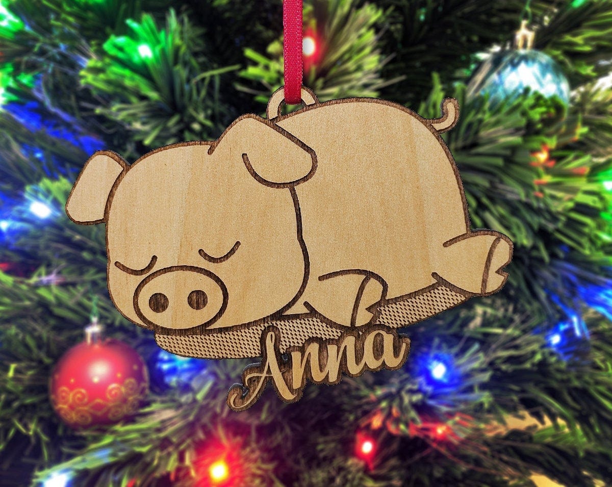 CHRISTMAS ORNAMENTS Pig Ornament for Farmhouse Decor Mini Pig Lover Housewarming Gift Country Christmas Tree Deccor Custom Rescue Pet Gifts Idea for Kids